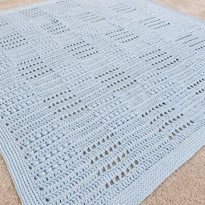 Baby Blanket Crochet Pattern | Filet Crochet Blanket Pattern | Crochet Filet Pattern | Modern Crochet Pattern | Crochet Baby Blanket Pattern
