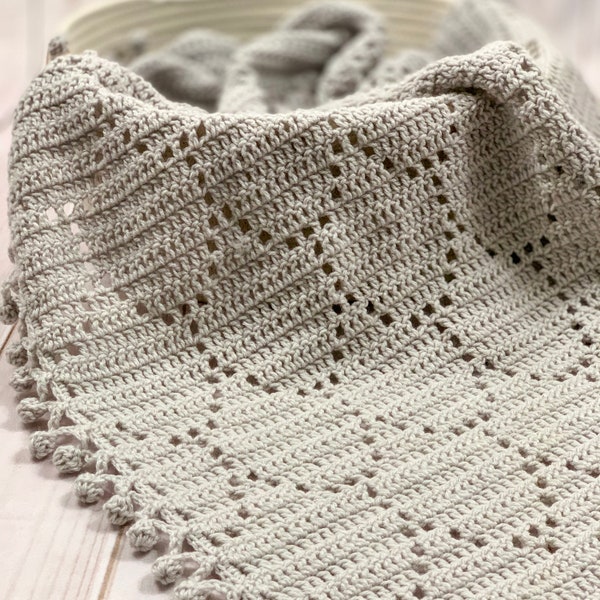 Easy Crochet Blanket Pattern | Baby Blanket Crochet Pattern | Filet Crochet Blanket | Crochet Mermaid Blanket | Crochet Baby Blanket Pattern