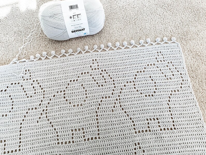 Filet Crochet Blanket Pattern Baby Blanket Crochet Pattern Filet Blanket Filet Crochet Pattern Elephant Animals Penelope Blanket image 4