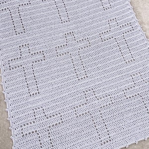 Joshua Blanket | Filet Crochet Blanket Pattern | Baby Blanket Crochet Pattern | Filet Blanket | Filet Crochet Pattern | Cross | Faith