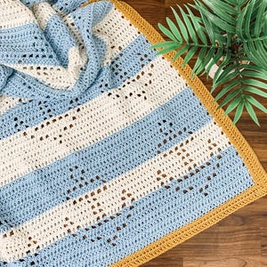 Patrón de manta de crochet de filete / Patrón de manta de crochet para bebé / Patrón de crochet de filete / Manta de crochet náutica / Patrón de ancla de crochet