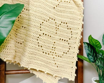Filet Crochet Baby Blanket Pattern | Easy Crochet Pattern for Beginner | Crochet Clover Pattern | Crochet Shamrock Pattern Blanket
