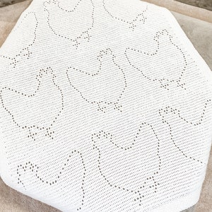 Filet Crochet Animal Pattern | Crochet Animal Blanket | Crochet Filet Blanket Pattern | Crochet Chicken Pattern | Easy Crochet Pattern