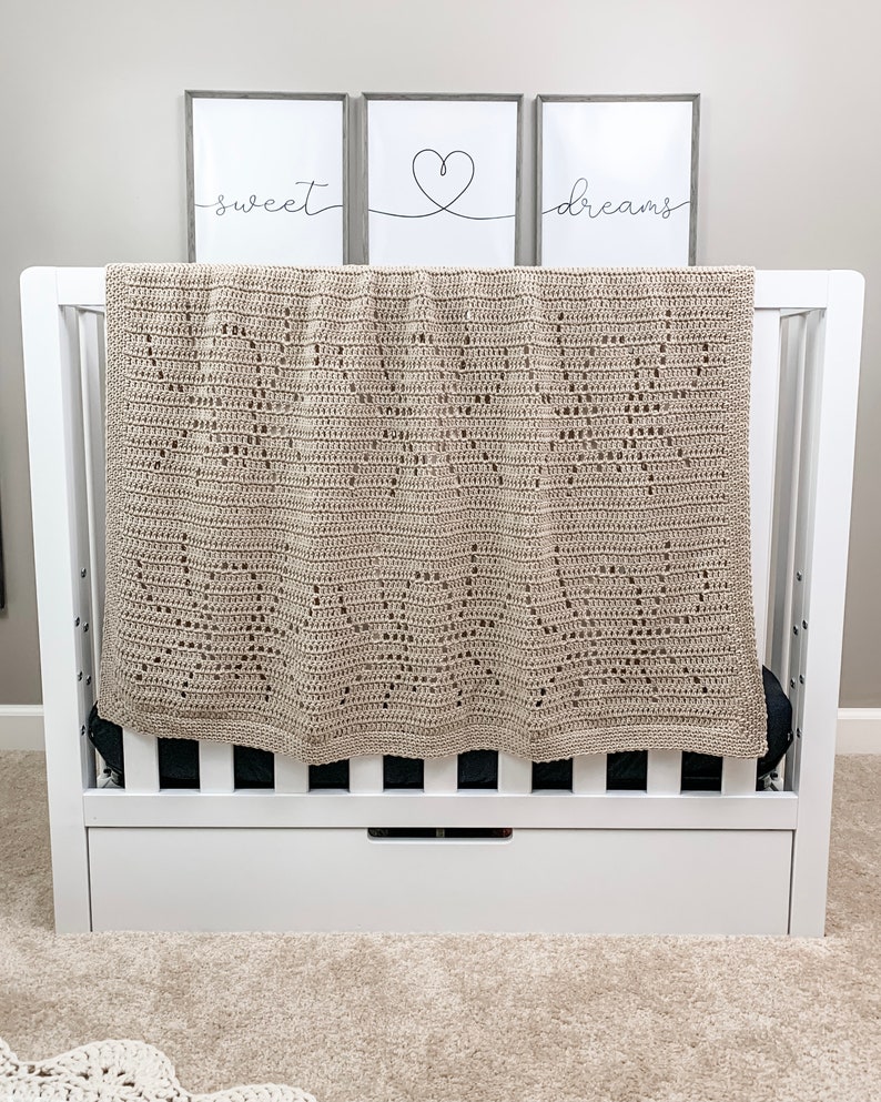 Charlotte Blanket Filet Crochet Blanket Pattern Baby Etsy
