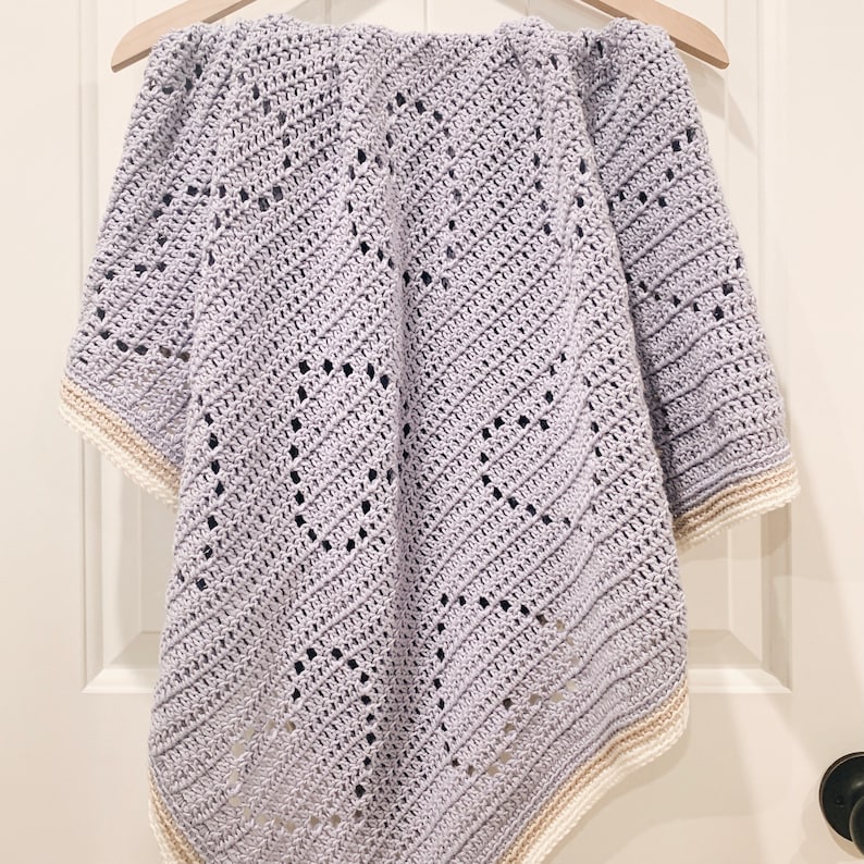 Crochet Baby Blanket Pattern Easy Baby Blanket Crochet Pattern Filet Crochet Blanket Crochet Heart Pattern Heart Baby Blanket image 1