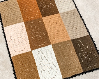Filet Crochet Blanket Pattern | Crochet Blanket Baby Pattern | Crochet Filet Pattern | Baby Blanket Crochet Pattern | Easy Crochet Afghan