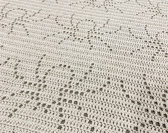 Crochet Spider Blanket Pattern | Halloween Afghan Pattern | Filet Crochet Spider Patterns | Halloween Crochet Blanket | Charlotte Blanket