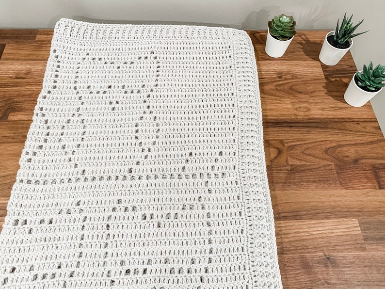 Archie Blanket Filet Crochet Blanket Pattern Baby Blanket Crochet Pattern Filet Blanket Crochet Pattern Owls Woodland Animals image 5