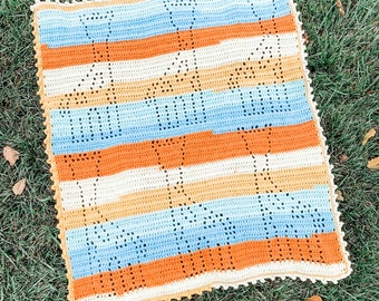 Geoffrey Blanket | Filet Crochet Blanket Pattern | Baby Blanket Crochet Pattern | Filet Blanket | Filet Crochet Pattern | Giraffes | Animals