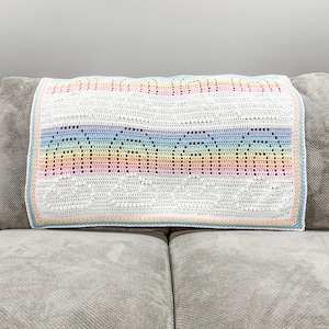 Iris Blanket | Filet Crochet Blanket Pattern | Baby Blanket Crochet Pattern | Filet Blanket | Filet Crochet Pattern | Rainbows & Clouds