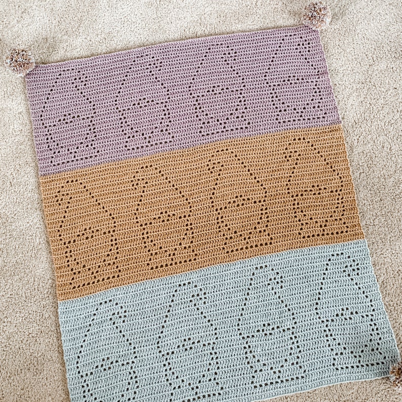 Callan Blanket Filet Crochet Blanket Pattern Baby Blanket Crochet Pattern Filet Blanket Filet Crochet Pattern Gnomes Christmas image 4