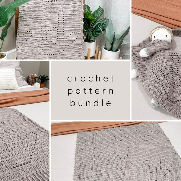 Love Hand Sign Language Crochet Pattern BUNDLE | Filet Crochet Blanket Pattern | Crochet Lovey Pattern | Beginner Crochet Pattern | ASL Gift