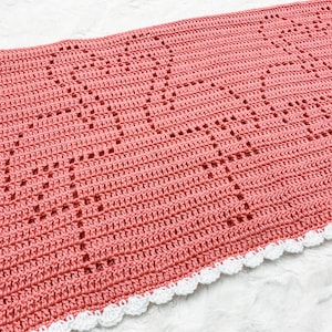 Fiona Blanket | Filet Crochet Blanket Pattern | Baby Blanket Crochet Pattern | Filet Blanket | Filet Crochet Pattern | Flamingos | Animals