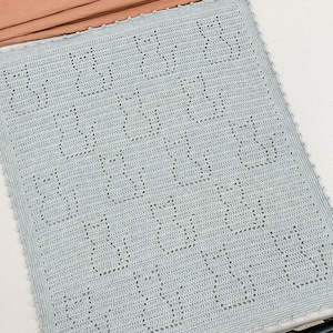 Filet Crochet Blanket Pattern Baby Blanket Crochet Pattern Filet Blanket Filet Crochet Pattern Cats Kittens Figaro Blanket image 5