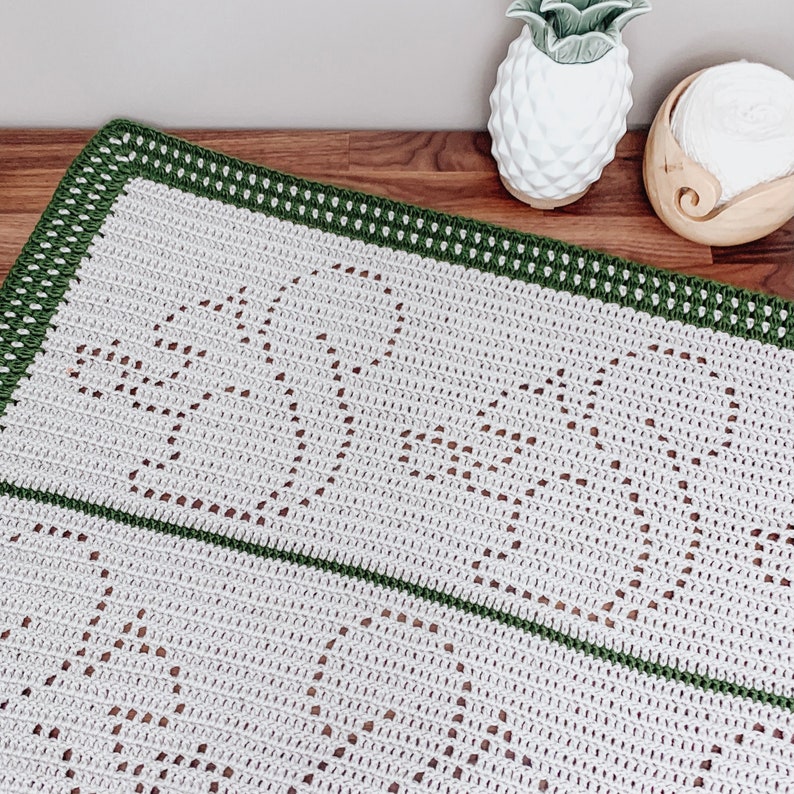 Sandra Blanket Filet Crochet Blanket Pattern Baby Blanket Crochet Pattern Filet Blanket Filet Crochet Pattern Squirrels Woodland image 1