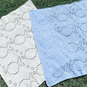 Easy Crochet Baby Blanket Pattern | Filet Crochet Blanket | Baby Blanket Crochet Pattern | Easy Crochet Pattern | Crochet Fish Pattern