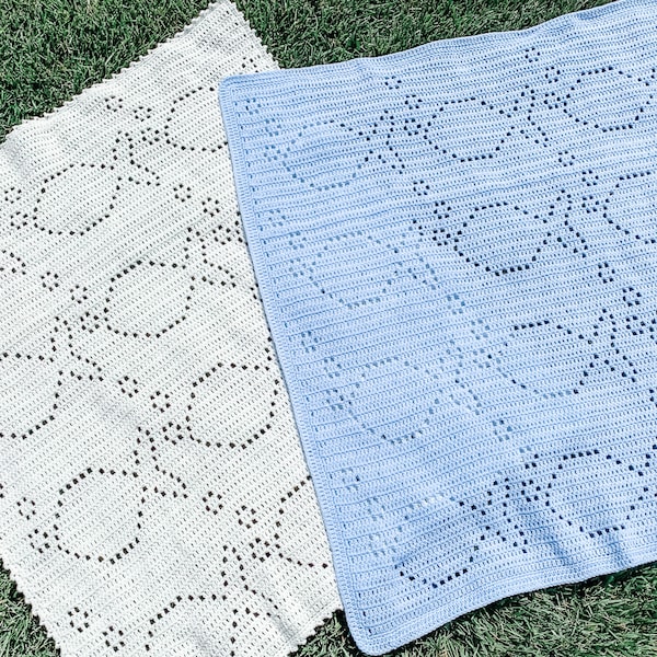 Easy Crochet Baby Blanket Pattern | Filet Crochet Blanket | Baby Blanket Crochet Pattern | Easy Crochet Pattern | Crochet Fish Pattern