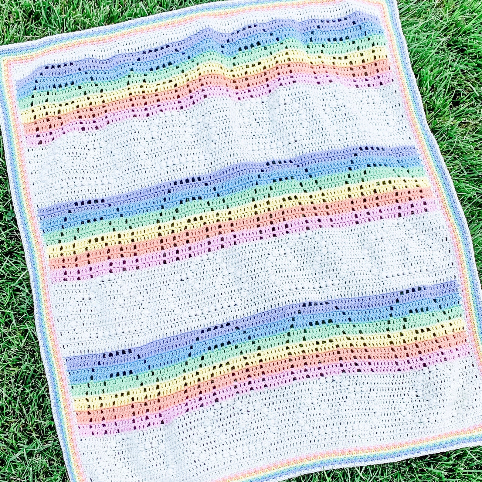 Iris Blanket Filet Crochet Blanket Pattern Baby Blanket Etsy