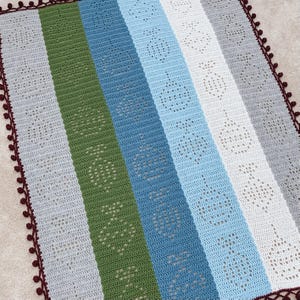 Christmas Crochet Blanket Pattern | Christmas Ornament Crochet Pattern | Filet Crochet Christmas Pattern | Modern Crochet Afghan Pattern