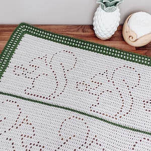 Sandra Blanket | Filet Crochet Blanket Pattern | Baby Blanket Crochet Pattern | Filet Blanket | Filet Crochet Pattern | Squirrels | Woodland