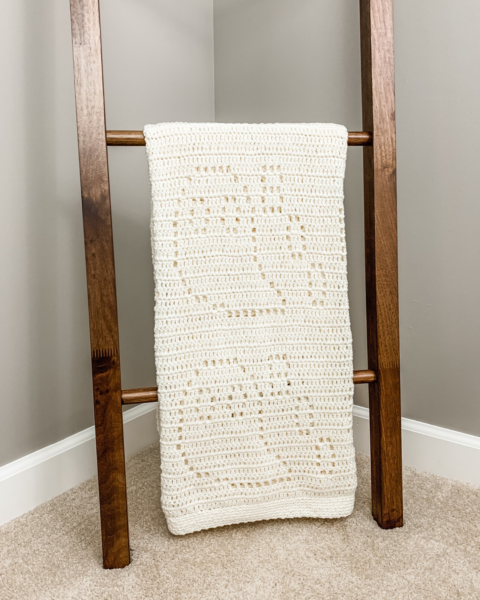 Hugo Blanket Filet Crochet Blanket Pattern Baby Blanket Etsy