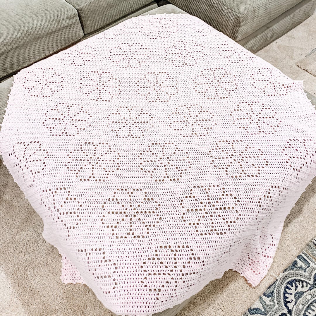 Fleur Blanket Filet Crochet Blanket Pattern Baby Blanket Crochet Pattern Filet Blanket Filet Crochet Pattern Flowers Plants Etsy Canada