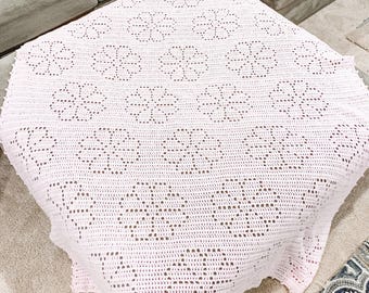 Fleur Blanket | Filet Crochet Blanket Pattern | Baby Blanket Crochet Pattern | Filet Blanket | Filet Crochet Pattern | Flowers | Plants