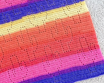 Schema all'uncinetto per coperta a forma di cactus / Schema all'uncinetto per coperta per neonati a filet / Cactus Saguaro / Schema all'uncinetto per coperta a tema deserto / Coperta Sedona