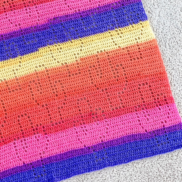 Cactus Blanket Crochet Pattern | Filet Crochet Baby Blanket Pattern | Saguaro Cactus | Desert Theme Crochet Blanket Pattern | Sedona Blanket