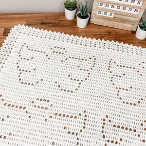 Angel Blanket | Filet Crochet Blanket Pattern | Baby Blanket Crochet Pattern | Filet Blanket | Filet Crochet Pattern | Angel Wings | Gift image 2