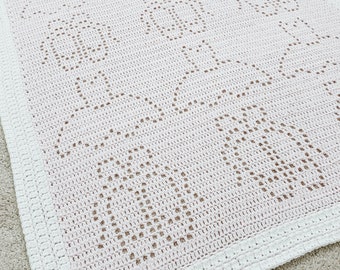 Juliet Blanket | Filet Crochet Blanket Pattern | Baby Blanket Crochet Pattern | Filet Blanket | Filet Crochet Pattern | Ballet | Ballerina