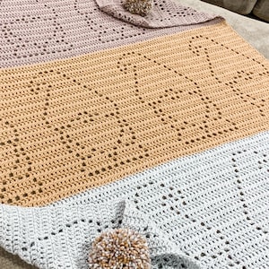 Callan Blanket | Filet Crochet Blanket Pattern | Baby Blanket Crochet Pattern | Filet Blanket | Filet Crochet Pattern | Gnomes | Christmas