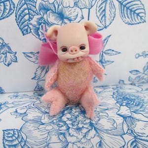 Handmade Polymer Clay Miniature Dollhouse Pig Doll