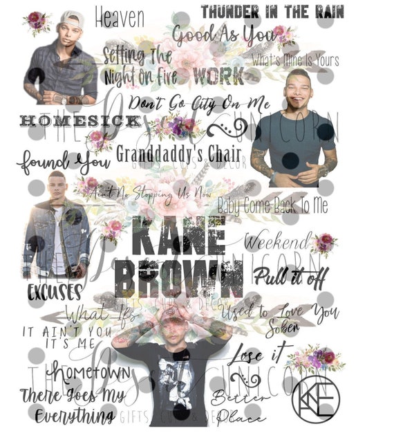 Fan Sheet Kane Brown Digital Download Only Etsy