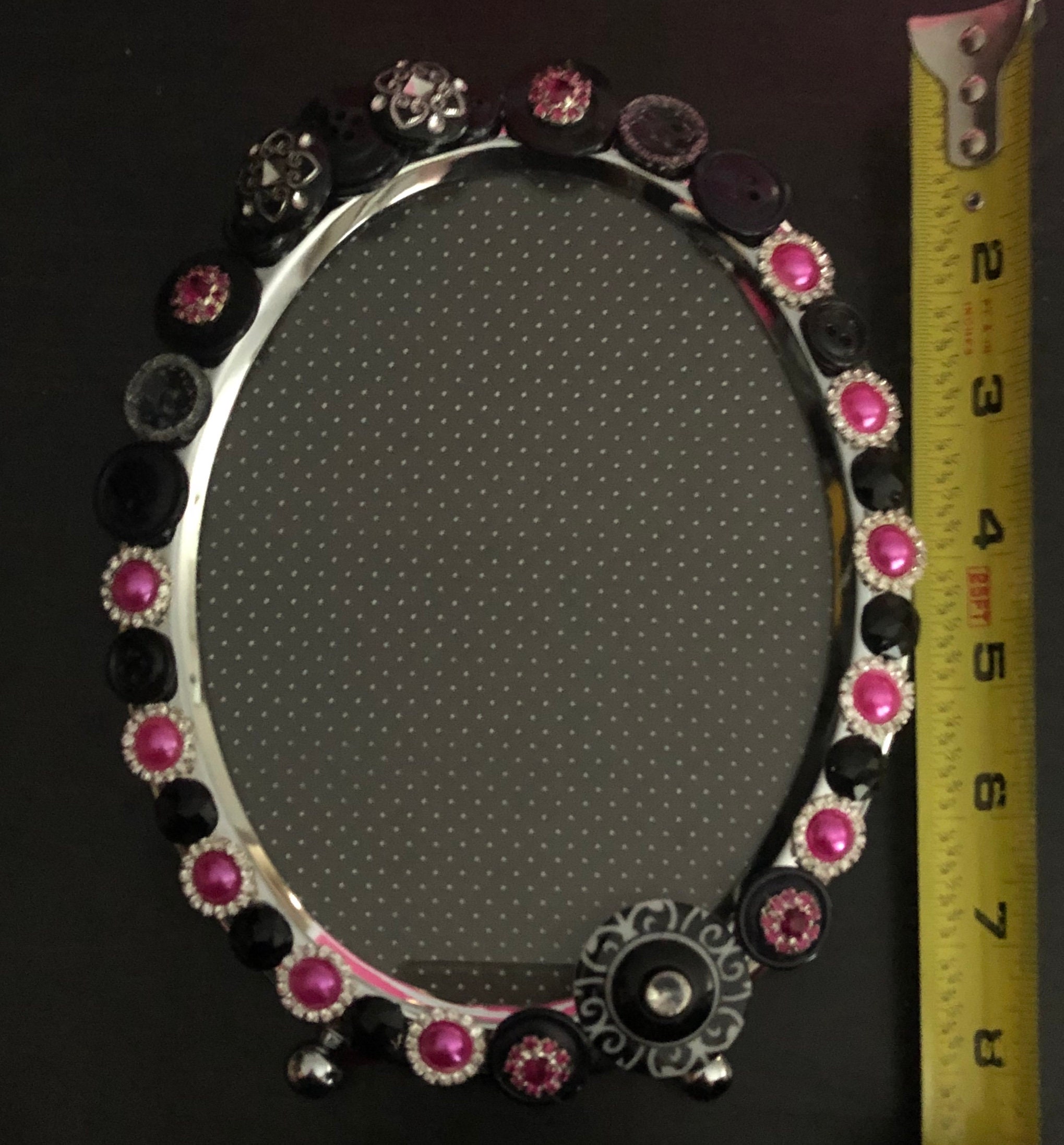 OOAK 5x7 Oval Silver Picture Frame With Embellished Design Etsy