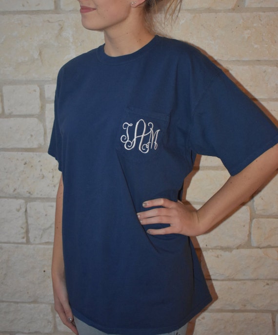 Monogrammed Comfort Colors Short Sleeve Pocket T-Shirt – Southern Touch  Monograms