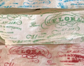 French Script Fabric | Etsy