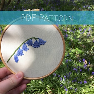 Bluebell embroidery PDF pattern and guidance