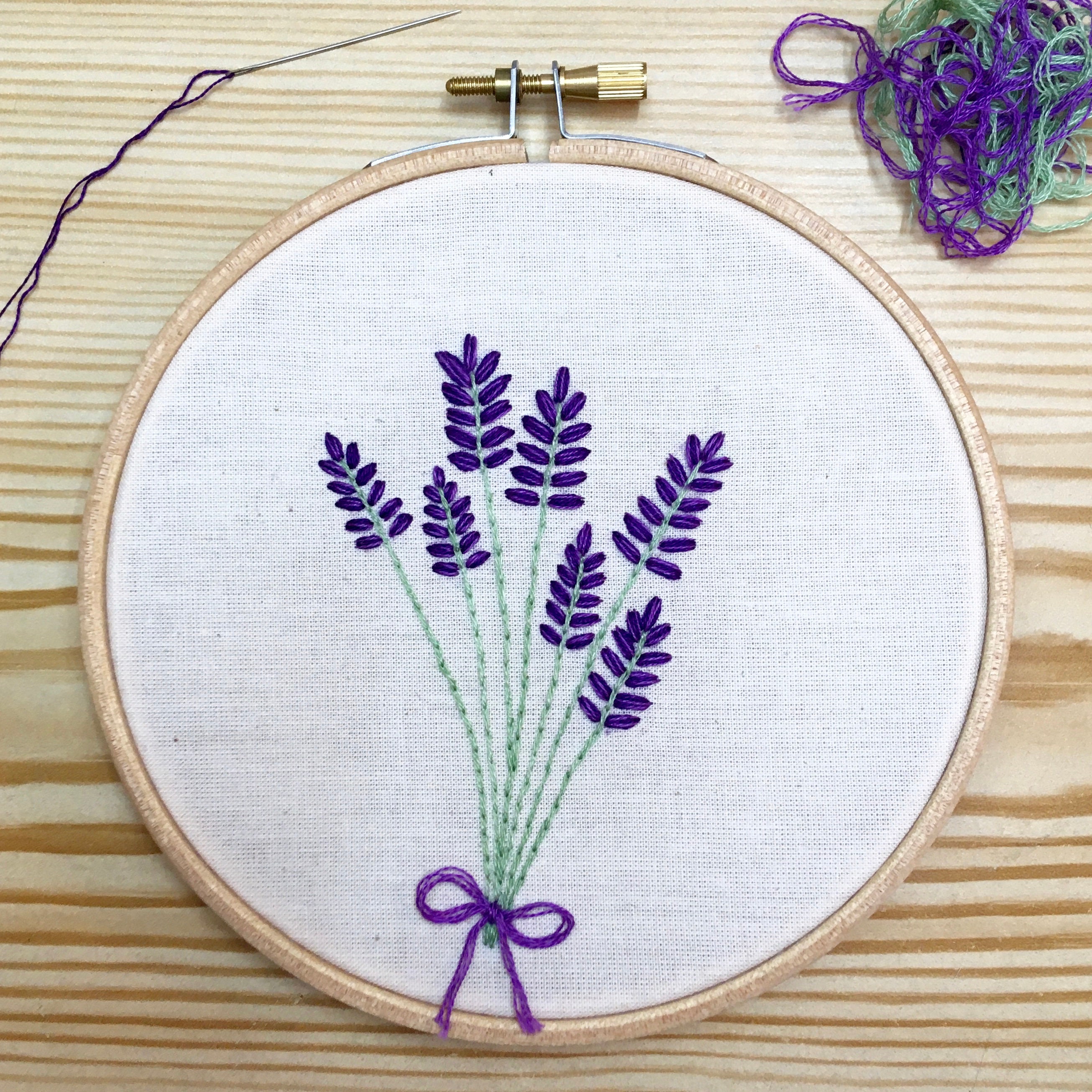 Lavender Embroidery Kit Bundle Two Lavender Based Embroidery Etsy UK