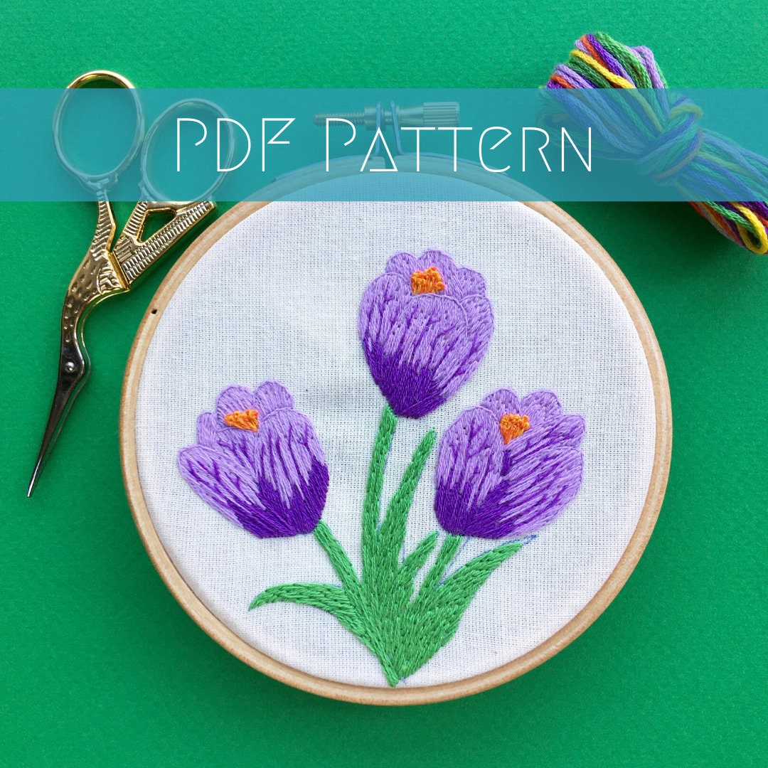 Crocus Embroidery PDF Pattern and Guidance - Etsy