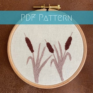 Bulrushes embroidery PDF pattern and guidance