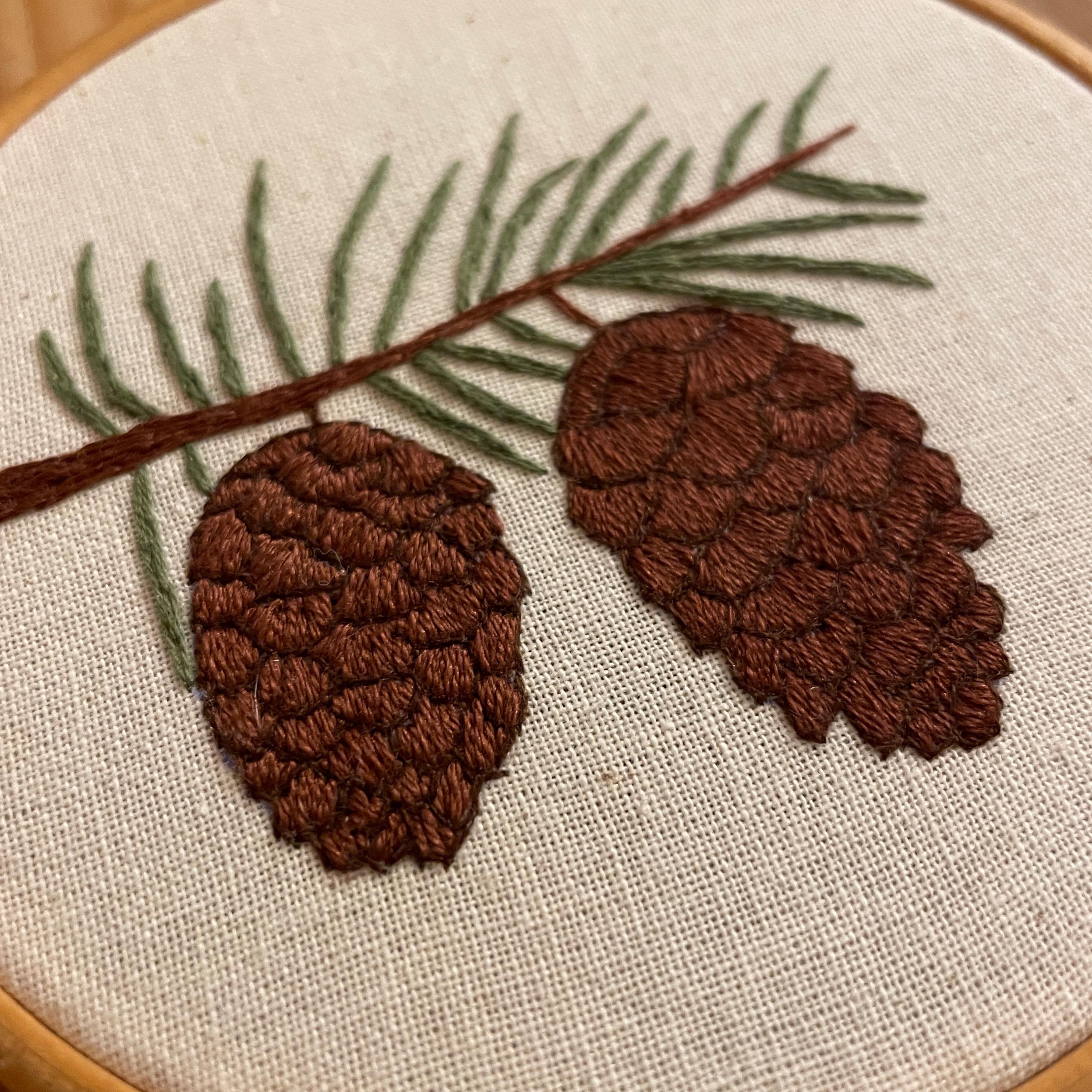 Patterns In Pinecones Fir and Pinecones Embroidery Pattern, Needlework for Beginners, Modern ...