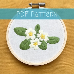 Primrose embroidery PDF pattern and guidance