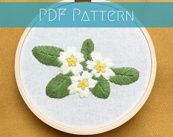 Primrose embroidery PDF pattern and guidance