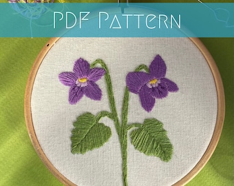 Modello PDF e guida per ricamo viola