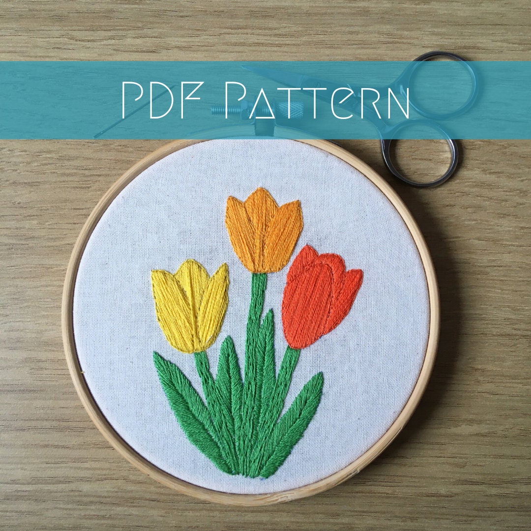 Tulip Embroidery PDF Pattern and Guidance - Etsy