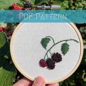 Blackberry embroidery PDF pattern and guidance