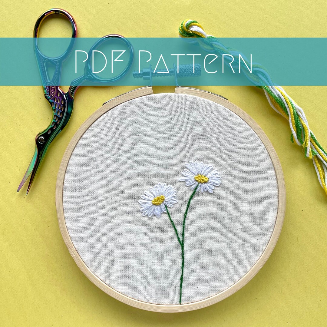 Oxeye Daisy Embroidery PDF Pattern and Guidance - Etsy