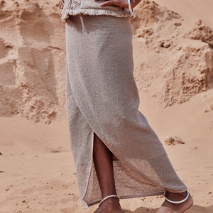 LUA LONG SKIRT,long skirt,boho skirt,elegant skirt,sarong skirt,hemp skirt,skirt,high waist skirt,low waist skirt,natural fabrics,earthtones image 3