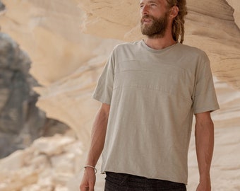 MOBA T-SHIRT,seams t-shirt,asimetric t-shirt,boho t-shirt,oversize t-shirt,natural earthtones tshirt